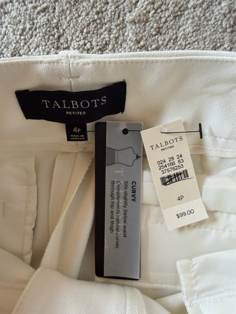 Talbots Cream Ankle Curvy fit Dress Trousers size 4P - Picture 8 of 11
